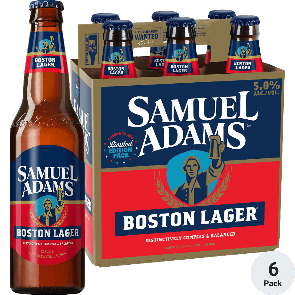 SAM ADAMS BOSTON LAGER 6 PK BOTTLE 12 OZ