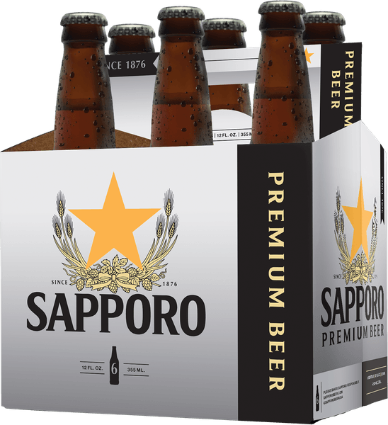 SAPPORO PREMIUM BEER 6 PACK 12OZ