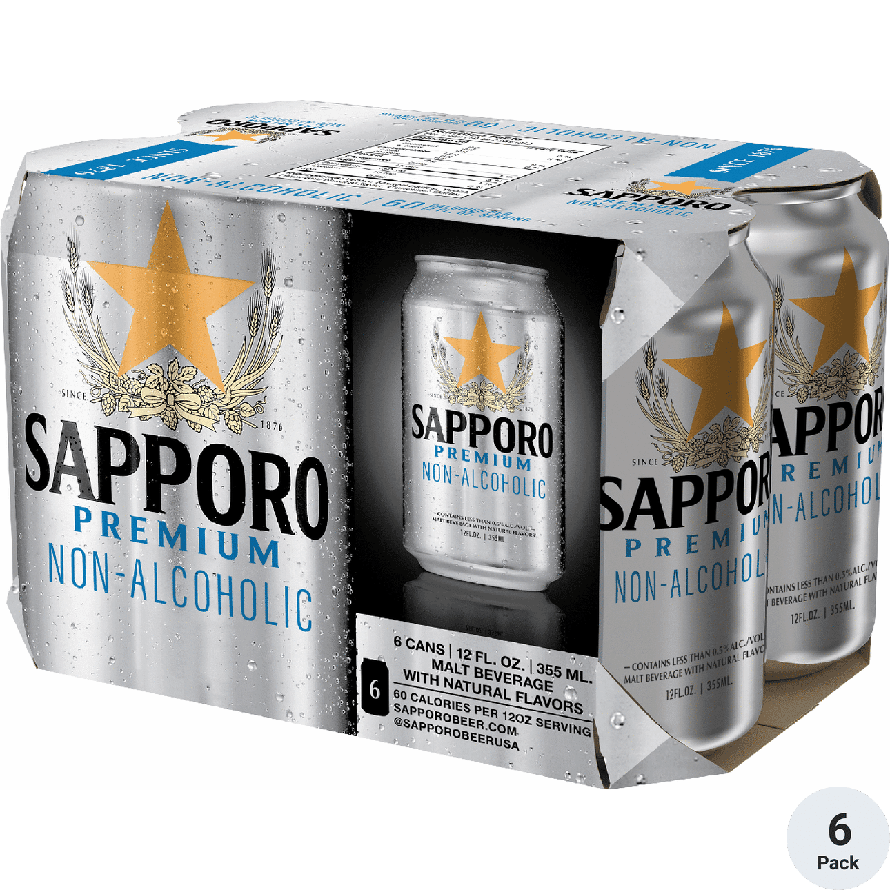 SAPPORO N/A 6PK CAN 12OZ